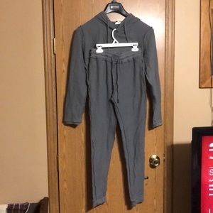 Knit crop hoodie with matching pants